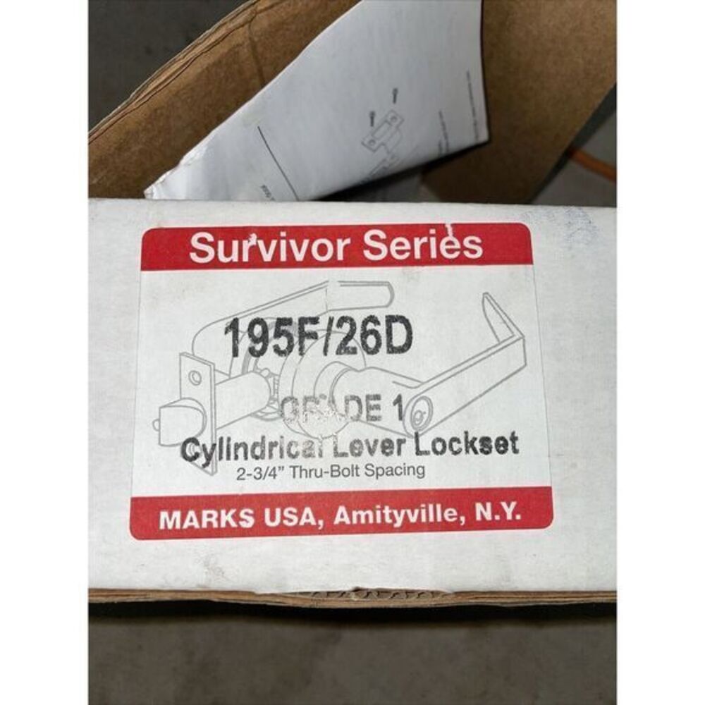 Marks Usa 195Ab/26D Lever Lockset,Mechanical,Entrance,Grd. 1